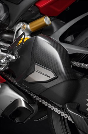 Carbon and titanium swinging arm cover