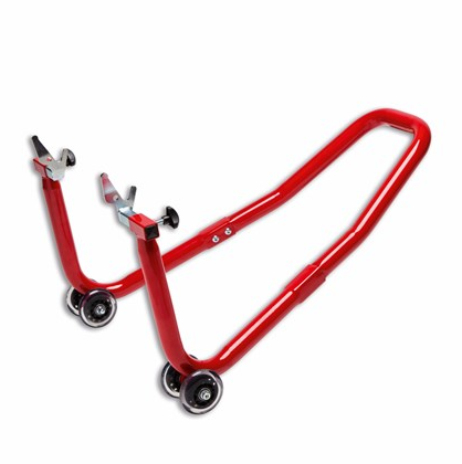 Rear service stand for double-sided swinging arm